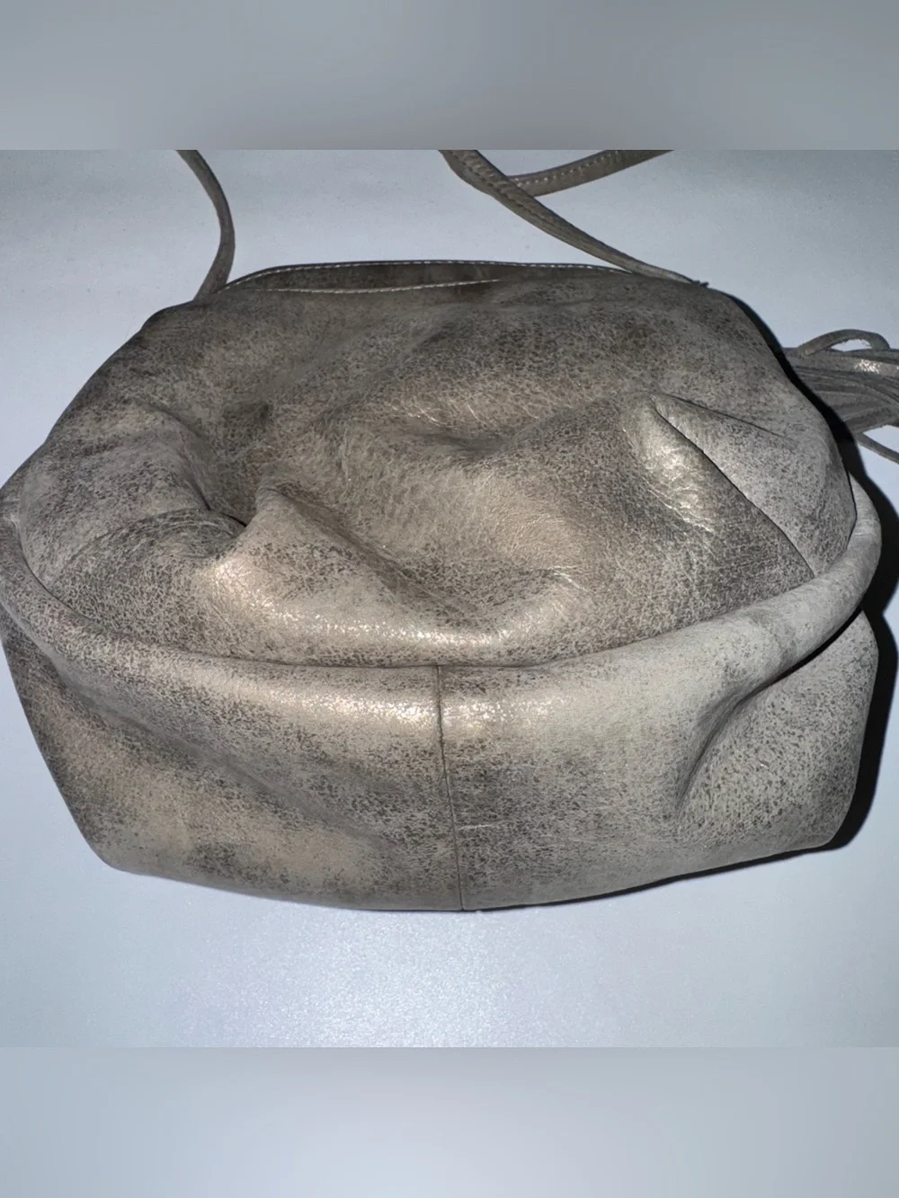 HOBO Birdy Crossbody Purse Tassel (Heavy Metal) 100% Genuine Leather NWOT!